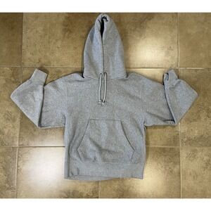 GU Japan Hoodie Unisex Size S Heather Grey Blank Heavyweight Fleece Pullover